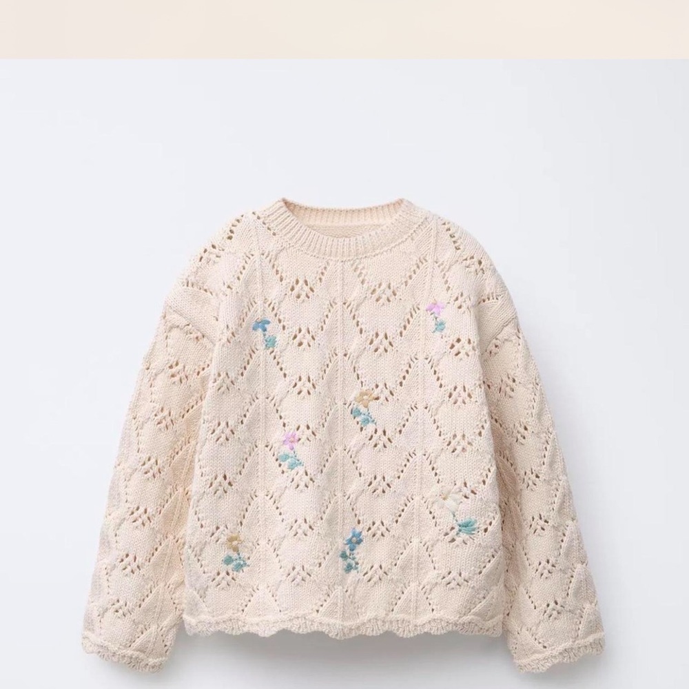 Zara Cream Knit Sweater - Picture 3 of 3